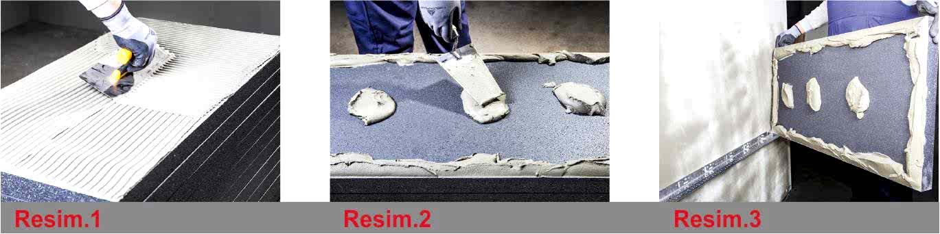 Yapıştırma harcı uygulaması